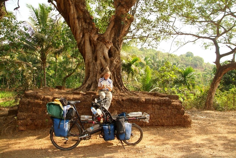 Karnataka, Indien: Verschnaufpause unter altem Baum	